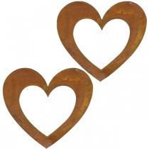 daiktų Širdies rūdys dekoratyvinis širdies sodas metalinis 15cm 6vnt