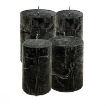 Juodos žvakės Solid Pillar Candles Kaimiškos žvakės