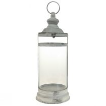 daiktų Deco Lantern Shabby Chic Lantern baltas metalas Ø15cm H46cm