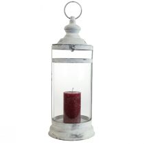 daiktų Deco Lantern Shabby Chic Lantern baltas metalas Ø15cm H46cm