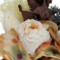 Dirbtinė puokštė rožių hortenzija dry look vintažinė dekoracija 38cm