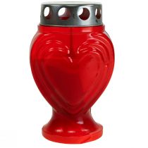 Kapų žvakės raudonos širdies gedulo šviesa atminimo šviesa 9×8×15cm 24h 4vnt