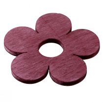 daiktų Taškinė apdaila medinės gėlės stalo puošmena rožinė violetinė balta Ø4cm 72 vnt