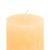 daiktų Žvakės Abrikosų šviesa Vienspalvės stulpinės žvakės 60×80mm 4vnt
