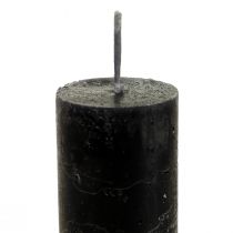 daiktų Kūginės žvakės dažytos juodos spalvos žvakės 34×240mm 4 vnt