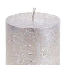 daiktų Platininės žvakės su blizgiu raštu, 200 mm, Ø85 mm, 2 vnt.