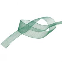 daiktų Organzos juostelė žalia dovanų juostelė austa krašto eglės žalia 15mm 50m
