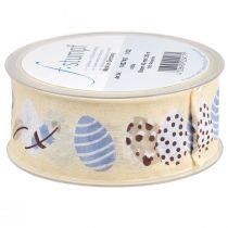 daiktų Dovanų juostelė Velykinė dekoratyvinė juostelė Velykų kiaušinių kremas 40mm 20m