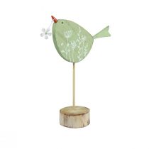 daiktų Dekoratyvinė paukščių stalo puošmena Velykinė medinė puošmena mėtų 18x13,5cm 4 vnt