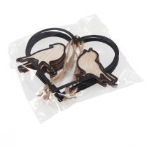 daiktų Pakabinama puošmena širdelė su paukščiukais dekoracija pakabinimui 12 cm 4 vnt