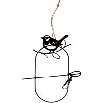 daiktų Pakabinama dekoracija metaliniai dekoratyviniai paukščiai juodi 18×22,5cm 3vnt