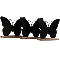daiktų Stalo apdaila Medinė apdaila Drugelis Juodas Natūralus 12cm 6 Vnt