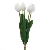 daiktų Baltos tulpės Dekoracija Real Touch Dirbtinės gėlės Pavasaris 49cm 5 vnt