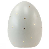 daiktų Keraminis velykinių kiaušinių dekoras pilkas auksas su taškeliais 8,5cm 3vnt