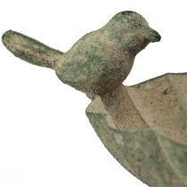 daiktų Dekoratyvinis paukščių vonios dubuo metalinis senovinis žalias 21×17×35,5 cm