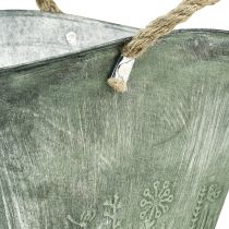 daiktų Gėlių vazonas su rankenomis maišelis metalinis džiutas 24,5×17×15,5 cm