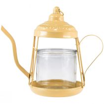 daiktų Žibintuvėlis stiklinis žibintuvėlis arbatinukas oranžinis Ø15cm H26cm