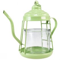 daiktų Žibintuvėlis stiklinis žibintuvėlis arbatinukas žalias Ø15cm H26cm