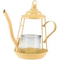 daiktų Žibintuvėlis stiklinis žibintuvėlis arbatinukas oranžinis Ø13cm 22cm