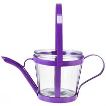 daiktų Žibinto stiklo dekoratyvinė laistytuvu metalinė violetinė Ø14cm H13cm