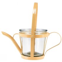 daiktų Žibintas stiklinis dekoratyvinis laistytuvas metalinė oranžinė Ø14cm H13cm