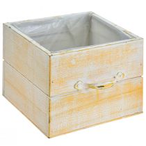 daiktų Augalų stalčius su rankena oranžinės baltos medienos 12/15cm rinkinys 2 vnt