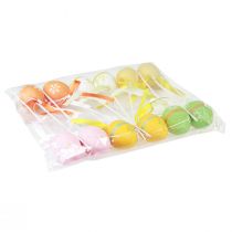 daiktų Velykiniai margučiai dekoratyviniai gėlių kamščiai dekoratyviniai kamščiai spalvoti 6cm 12 vnt