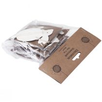 daiktų Koriniai velykiniai zuikiai kabinti balti oranžiniai H8cm 5vnt