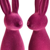 daiktų Velykiniai zuikiai violetiniai dekoratyviniai zuikiai – 2-as pasirinkimas – pulkuoti 8×10×29cm 2 vnt.