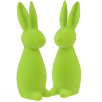daiktų Flocked zuikiai obuolių žalia – 2 pasirinkimas – Velykų stalo puošmena 8×10×29cm 2 vnt.