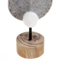 daiktų Stovas stalo dekoravimas Velykų zuikio dekoravimas veltinis pilkas 19cm 12 vnt
