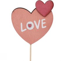 daiktų Gėlių kamštis iš medžio Love dekoratyvinis kamštis 8×7,5cm 12 vnt