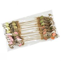 daiktų Gėlių kamštis medinis Velykų kamštukas zuikis su akiniais 8,5cm 12 vnt