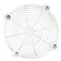 daiktų Žvakių laikiklis baltame dekoratyviniame metaliniame dubenyje Ø14cm H7cm