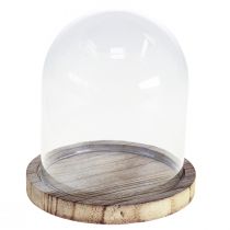 daiktų Stiklinio varpelio dekoravimas medinės lėkštės stalo dekoravimas mini sūrio varpelis H13cm