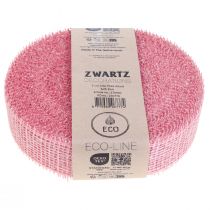 daiktų Džiuto juosta, tinklinė juosta, stalo juosta, deko juosta, džiutas, šviesiai rožinė, 5 cm, 40 m