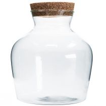Dekoratyvinis stiklas su kamščiu Dekoratyvinė vaza su dangteliu H25cm Ø24cm