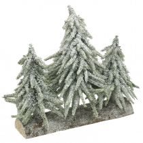 Mini eglutės trijulė ant rąsto Kalėdų puošmena 28cm