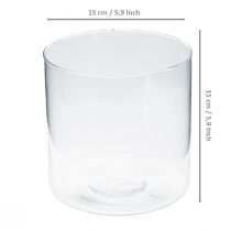 daiktų Stiklinė vaza stiklinė cilindrinė gėlių vaza stiklo dekoracija H15cm Ø15cm