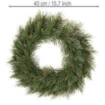 daiktų Dirbtinis pušies šakų ir mažų kankorėžių vainikas, 40 cm