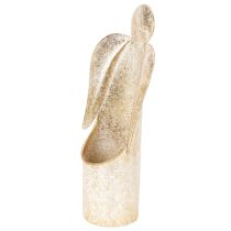 daiktų Žvakidė angelo figūrėlė, auksinė, šventinė dekoracija, 27 cm