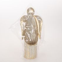 daiktų Žvakidė angelo figūrėlė, auksinė, šventinė dekoracija, 27 cm