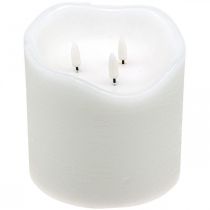 LED didelė vaško baltumo žvakė akumuliatoriaus laikmačiui Ø14,5cm H15cm