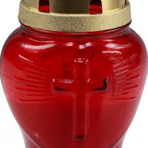 daiktų Kapo šviesa stiklinė stiklinė širdelė raudona memorialinė lemputė P8cm A16,5cm 6vnt