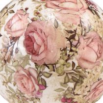 daiktų Keraminis rutulys su rožių motyvu keraminis dekoratyvinis molinis indas 12cm