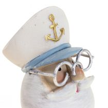 Jūrinės dekoracijos kapitono figūrėlė su akiniais vasaros dekoracija H11,5cm