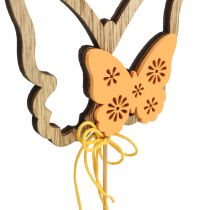 Gėlių kamštis drugelis dekoratyvinis kamštukas medis 8,5x7cm 12 vnt