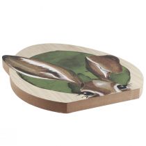 daiktų Velykų puošmena medinių zuikių dekoracija natūralios spalvos 33cm×45cm