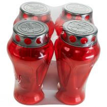 daiktų Kapų žvakės raudoni lašai gedulo lemputės Ø9cm H17cm 4 vnt