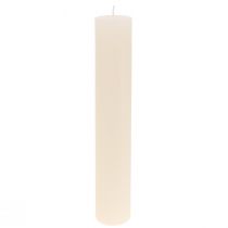 daiktų Didelės žvakės vienspalvės lazdelės žvakės kreminės 50x300mm 4 vnt